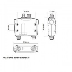 Em-trak S100 Repartidor Señal Antena VHF para AIS