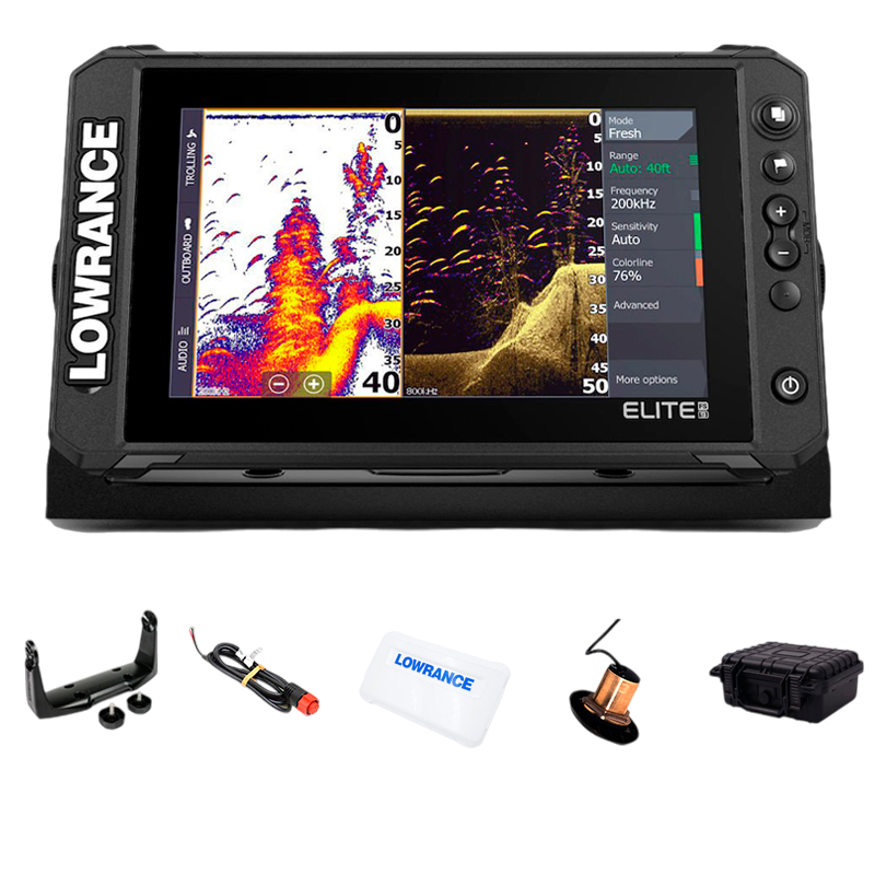 Lowrance Elite FS 9 BLACK con Transductor Pasacascos B148 HDI xSonic 600w