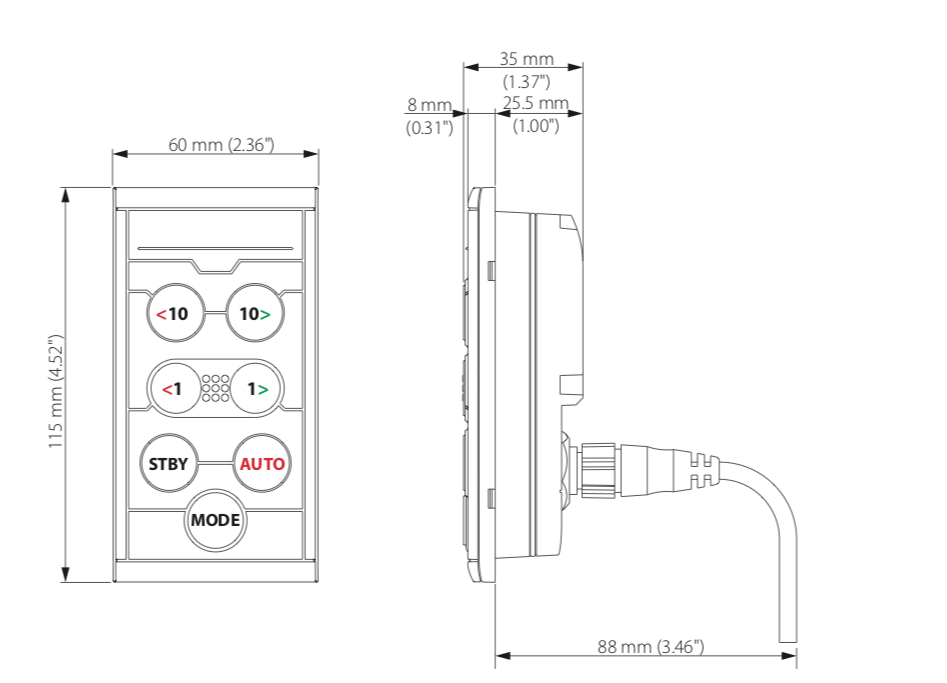 simrad op12 dimensiones